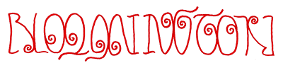 An ambigram of the name 'BLOOMINGTON.'