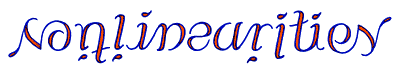 An ambigram of the word 'nonlinearities.'